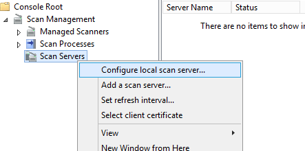 Configure local scan server