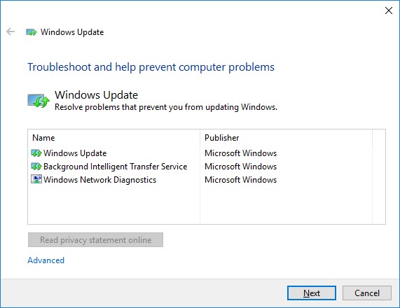 fix windows update errors with the wu10.diagcab 