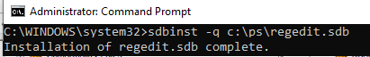 install sdb file with sdbisnt tool