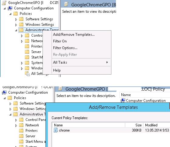 Add Chrome GPO templates to Group Policy