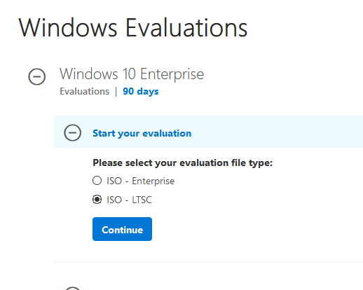 download Windows 10 Enterprise LTSC 2019 Evaluatuin ISO image