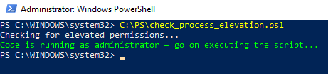check if a powershell process is running as administrator (elevated)