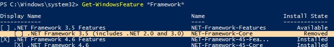 NET-Framework-Core 3.5 removed feature on Windows Server