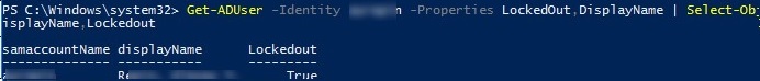check account lockout state with powershell Get-ADUser LockedOut