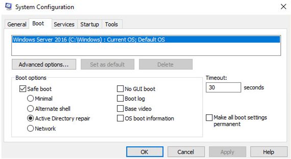 boot your server in a Active Directory repair mode (DSRM