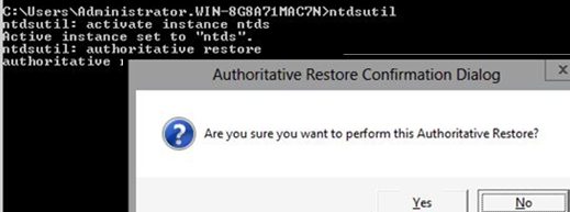 ntdsutil authoritaive restore a single ad object