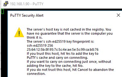 putty accept rsa key for a ssh server