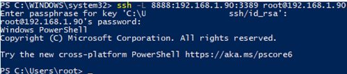 windows 10 connect rsp via ssh tunneling