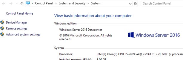 Windows Server 2016 Datacenter downgrade