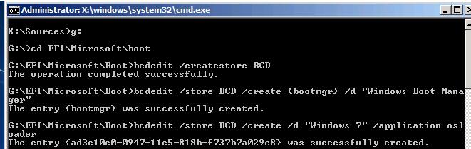 create bcd store
