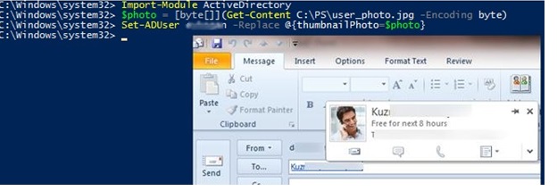 powershell set (upload) user thumbnailPhoto to active directory
