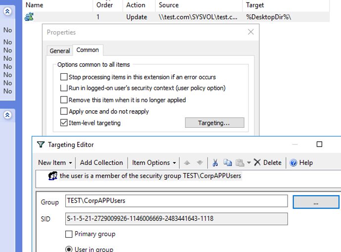 Item-Level Targeting - apply GPO to specific group